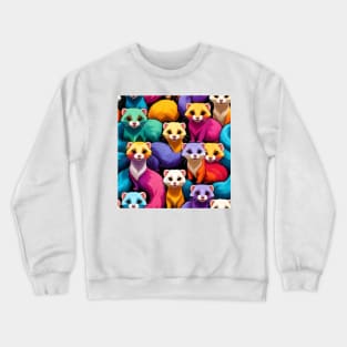 Cheerful Ferret Fiesta: Digital Art for Diverse Creations Crewneck Sweatshirt